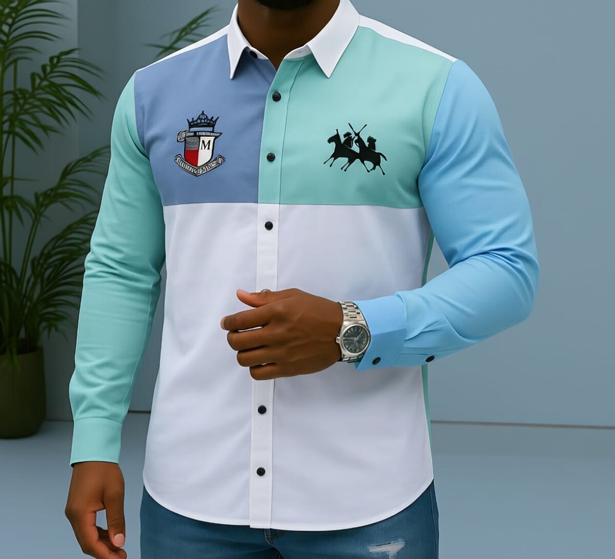 Chemise bicolore élégante