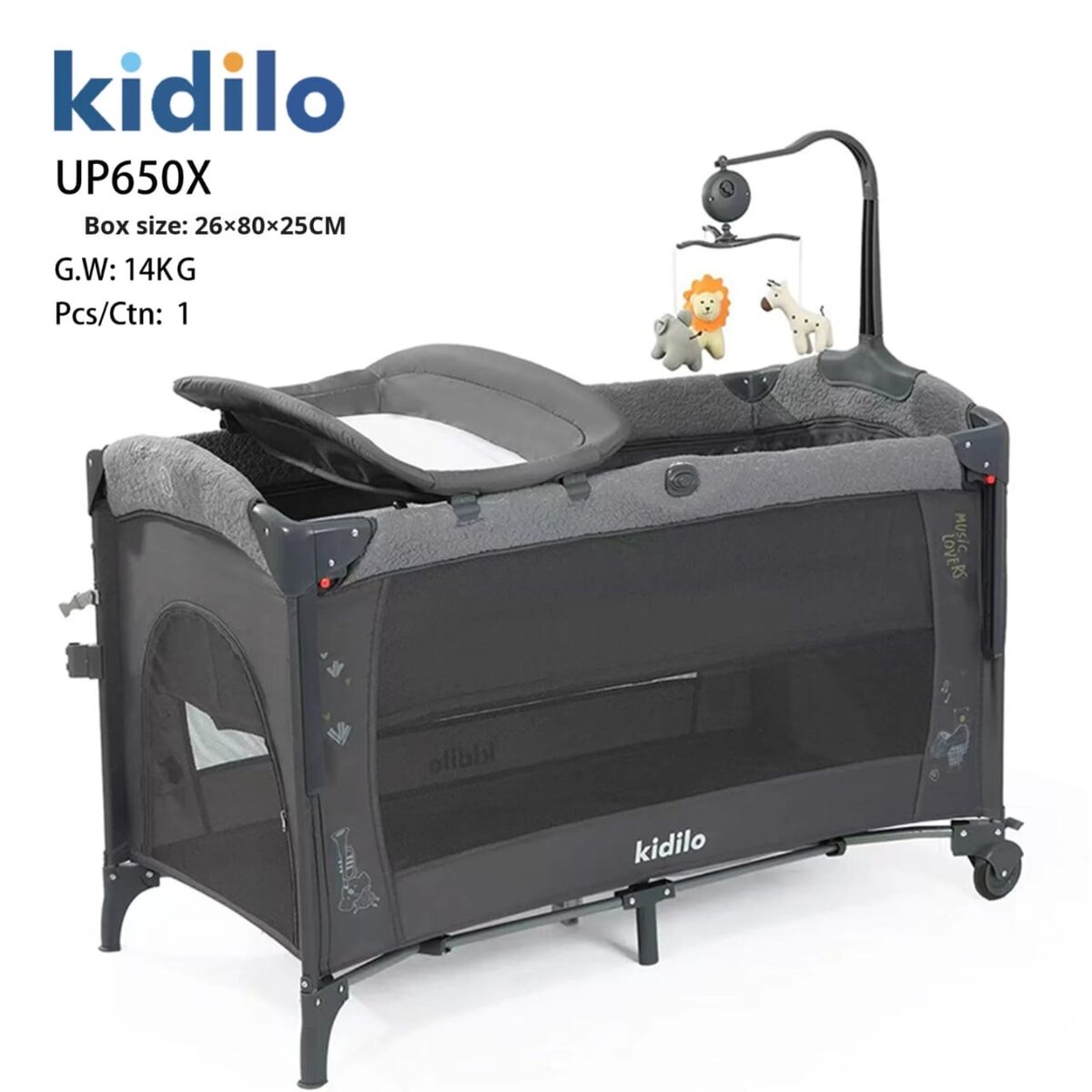 Lit Parc Bébé Kidilo UP650X