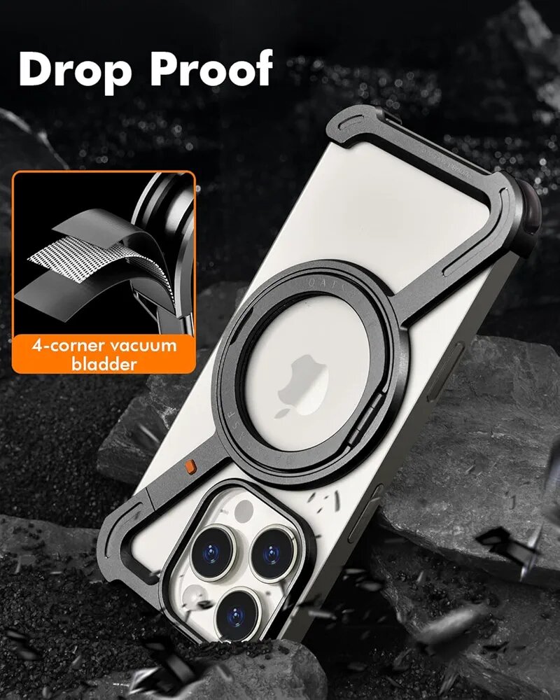 Coque iPhone avec support magnétique rotatif