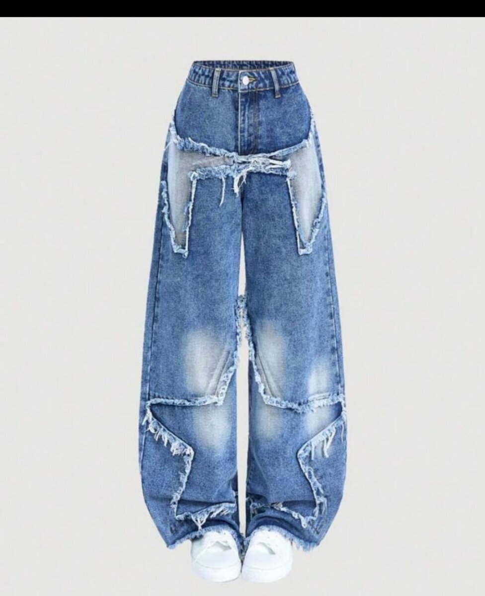Jeans larges déchirés tendance