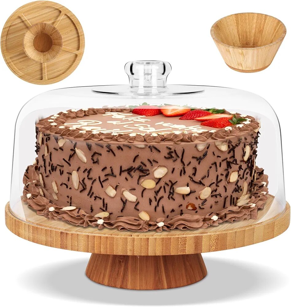 Plateau de Service Rotatif en Bambou