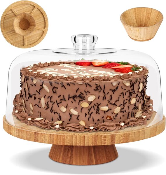 Plateau de Service Rotatif en Bambou