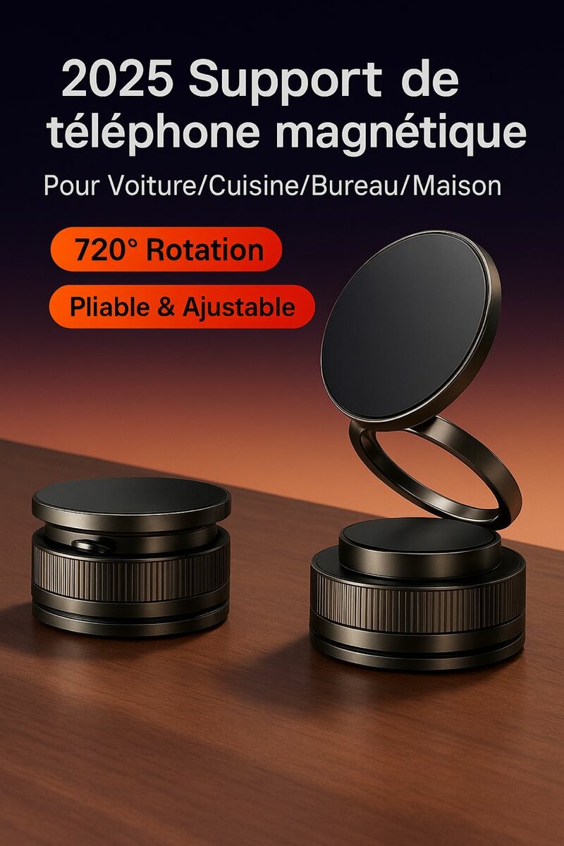 Support Téléphone Magnétique 720°