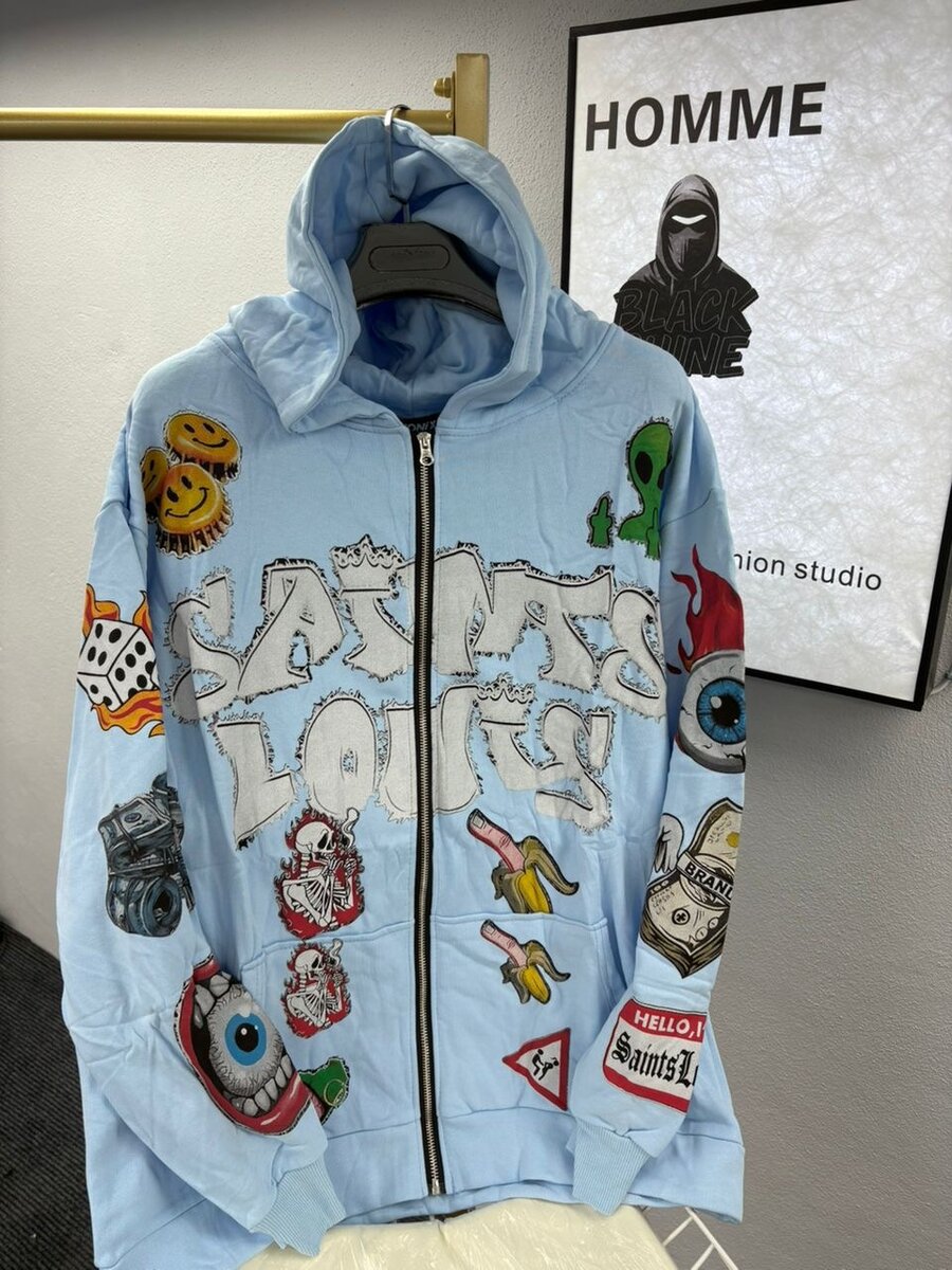 Veste à capuche graffiti coloré