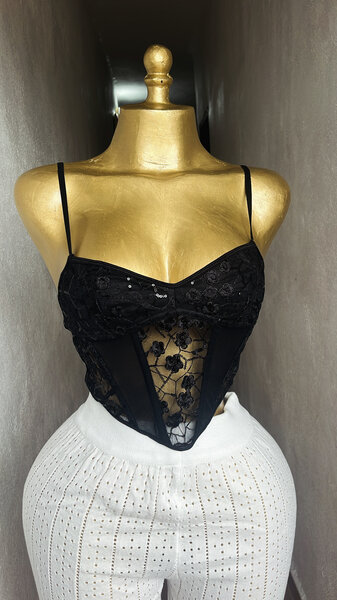 Body en dentelle noire chic
