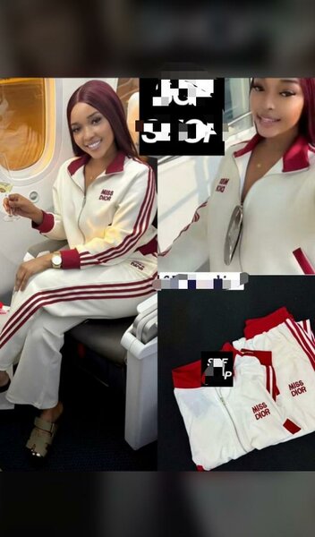 Ensemble sport chic blanc-rouge