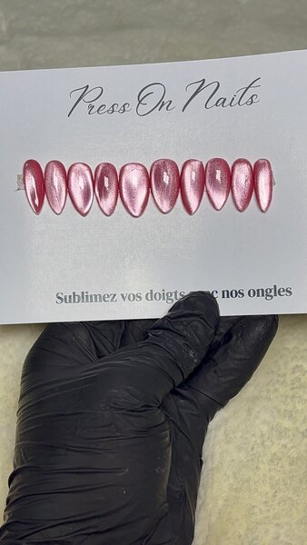 Ongles Press-On Roses Brillants