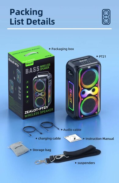 Enceinte portable ZEALOT 200W