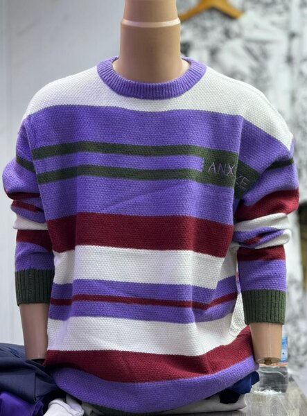 Pull rayé multicolore