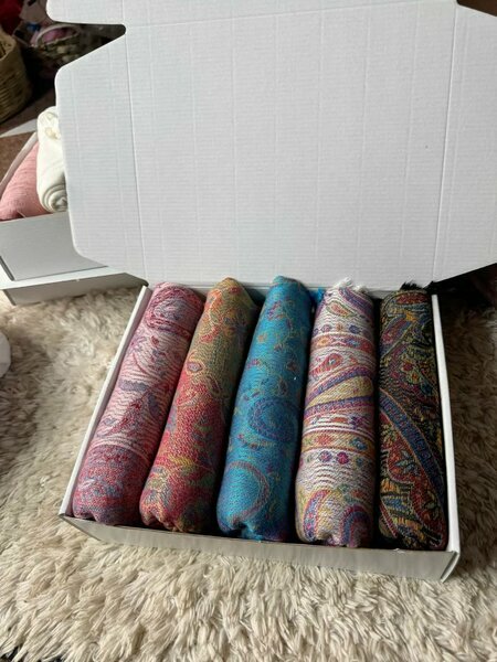Box 5 foulards orientaux multicolores