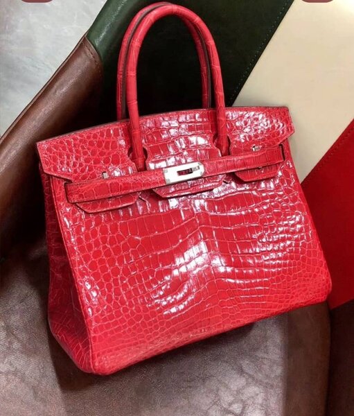 Sac à main en cuir rouge