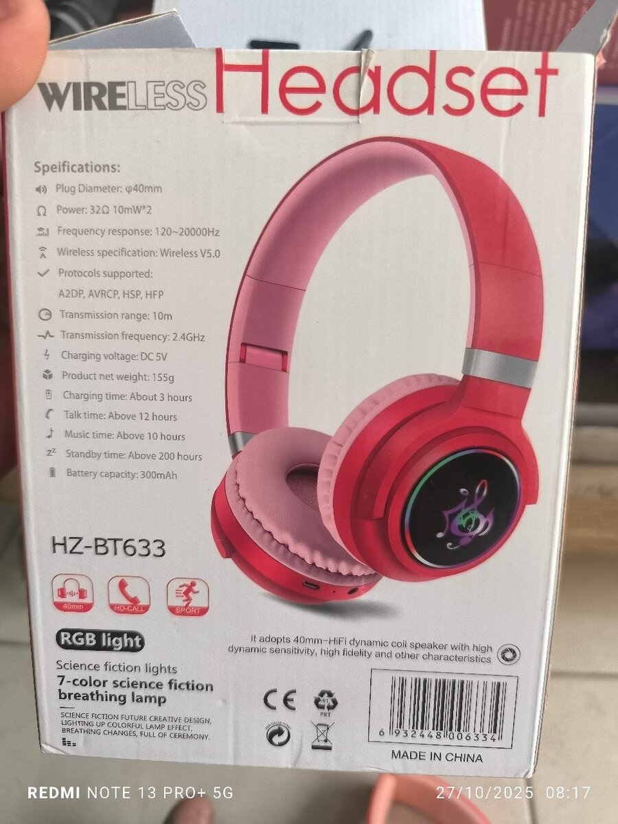 Casque Sans Fil HZ-BT633 RGB