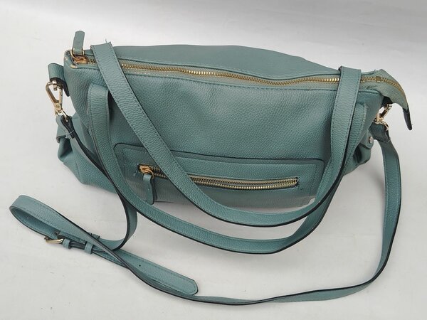 Sac à main en cuir vert turqoi