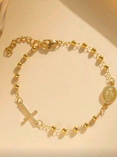 Bracelet croix doré