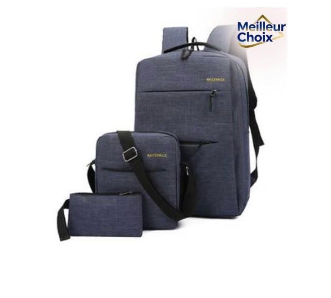 Sac à dos gris avec accessoires BACKPACK