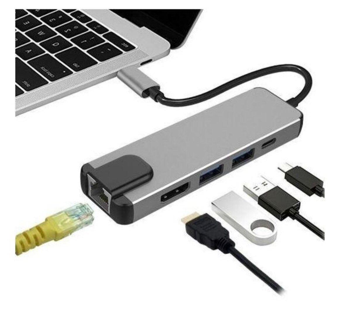 Concentrateur de Type C vers HDTV 5 en 1