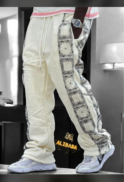 Pantalon décontracté brodé