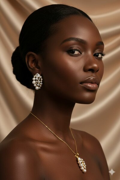 Parure perles et cristaux élégante