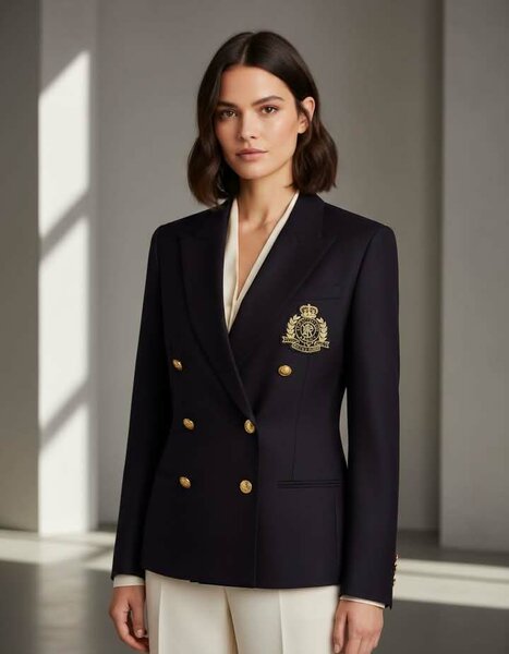 Blazer élégant marine doré