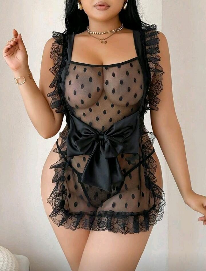 Robe Babydoll en Dentelle Noire