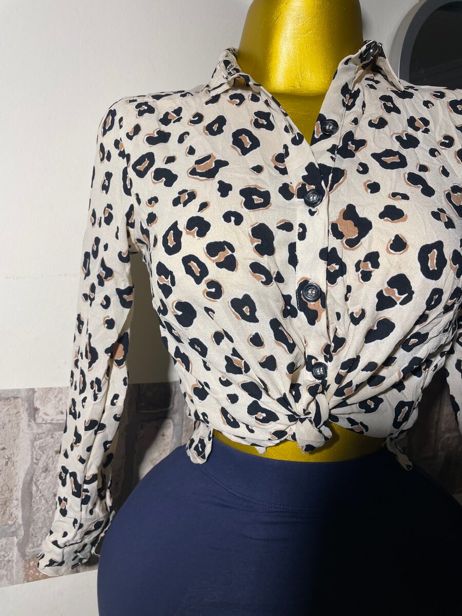 Chemisier Léopard Noué Femme