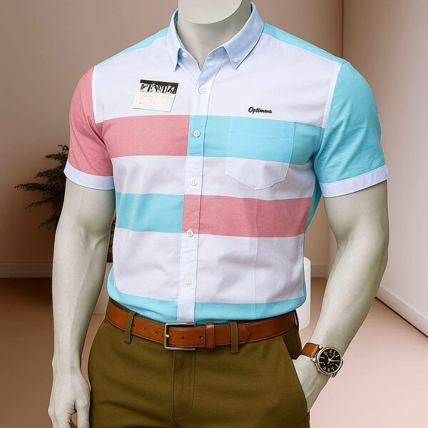 Chemise colorée à manches courtes