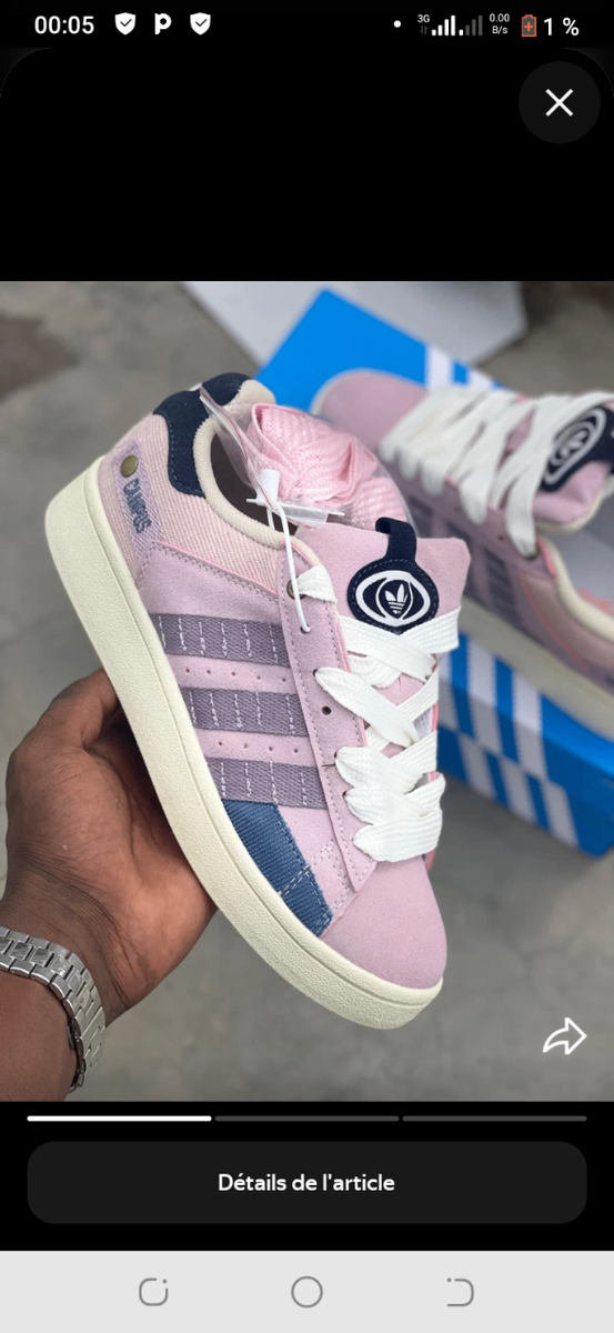 Baskets tendance rose et bleu