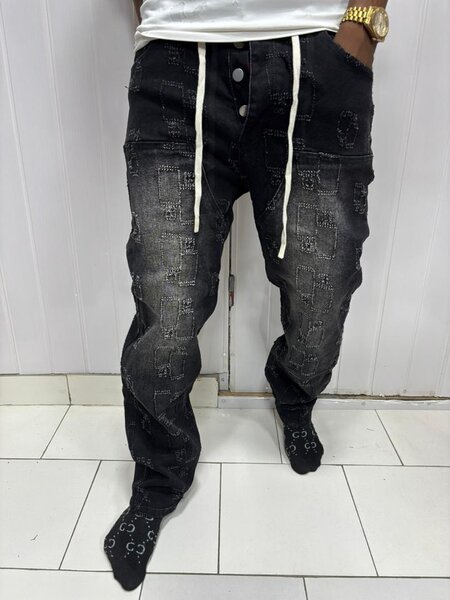 Jeans décontractés noirs homme