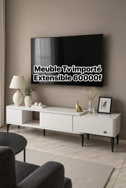 Meuble TV Extensible Blanc