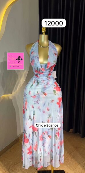 Robe longue élégante fleurie