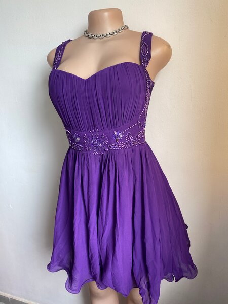 Purple Beaded Cocktail Dress