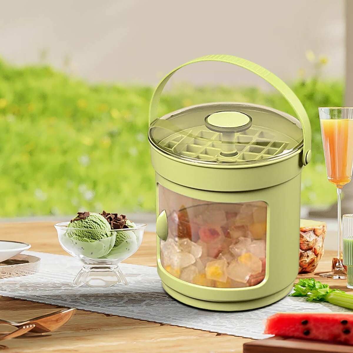 Seau à glace portable multifonction