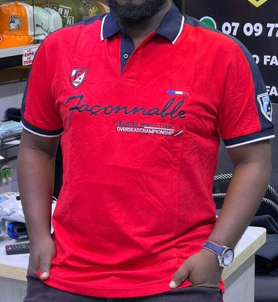 Polo homme rouge style sport