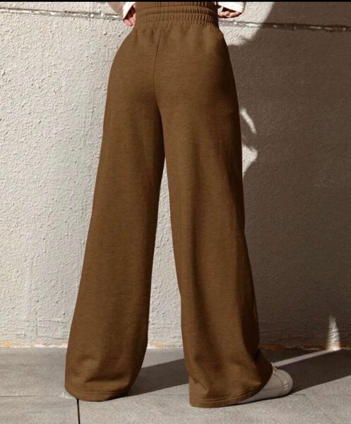 Pantalon large marron pour femme