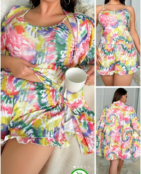 Ensemble pyjama tie-dye multicolore