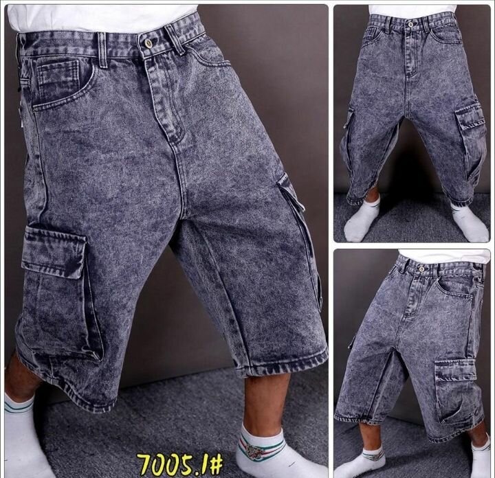 Bermuda cargo denim homme