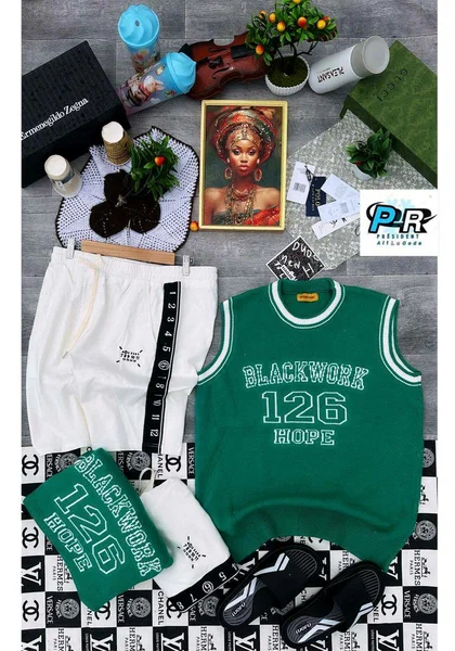 Pull sans manches vert unisexe