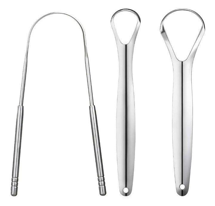 Ensemble gratte-langue en acier inoxydable