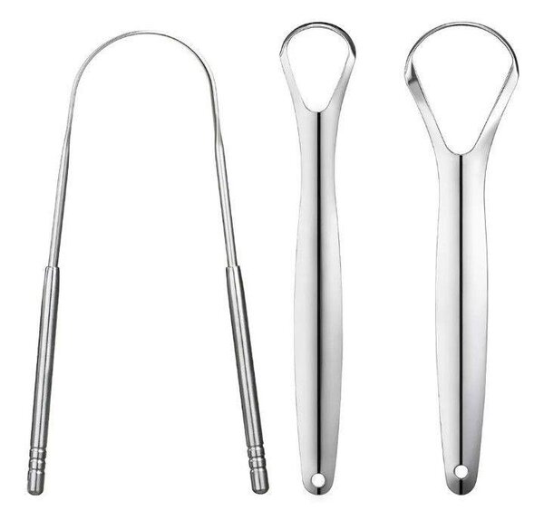 Ensemble gratte-langue en acier inoxydable