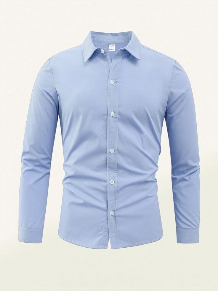 Chemise bleue classique homme