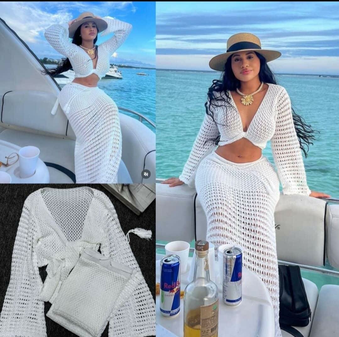 Robe de plage crochet blanc