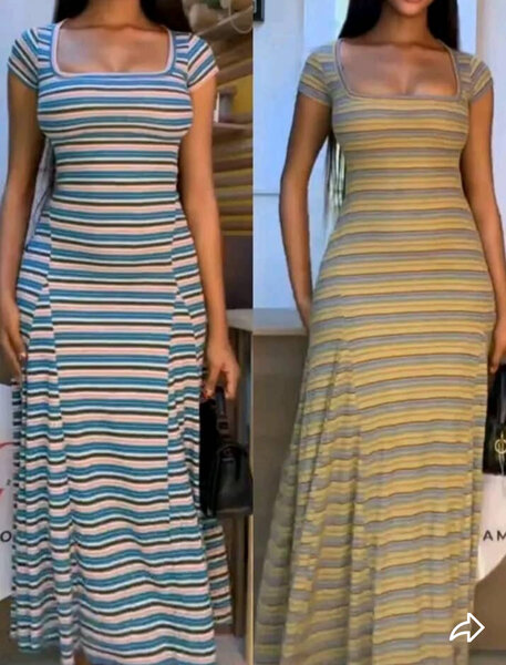 Robe longue rayée élégante