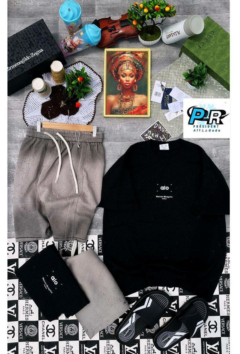 Ensemble décontracté homme noir et blanc