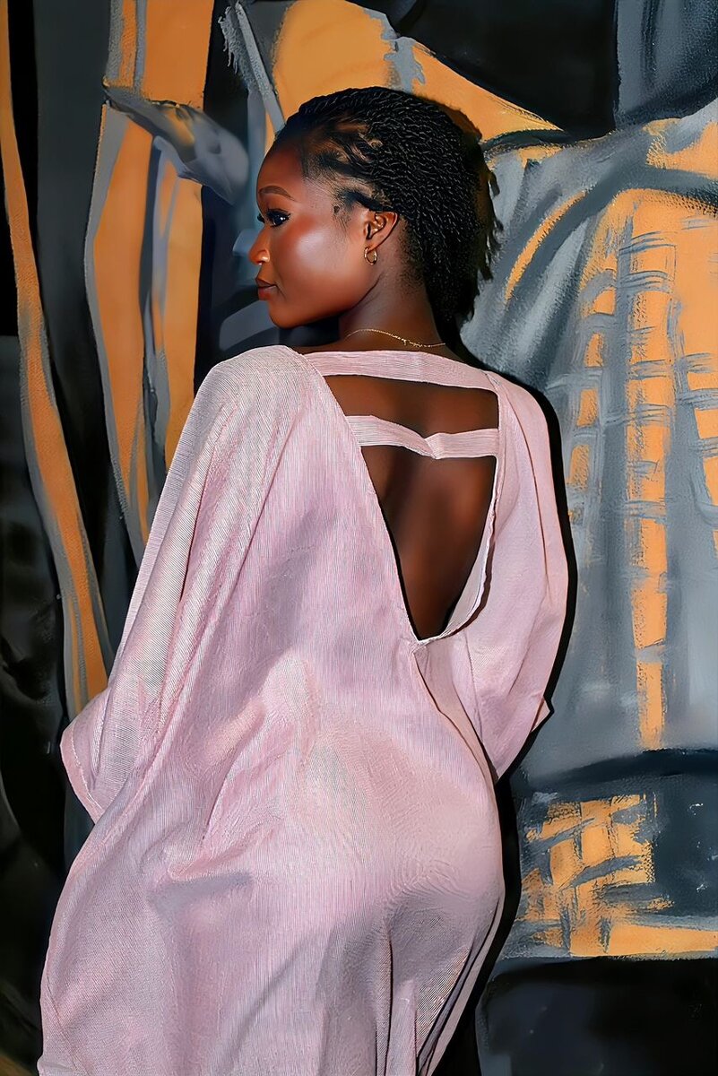 Robe Caftan Rose Élégant