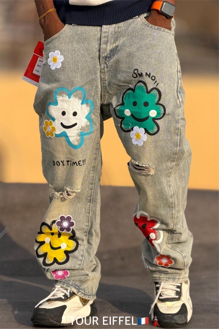 Jeans décontractés graffiti