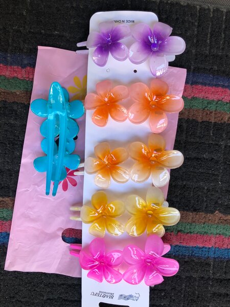 Pinces à cheveux fleurs colorées