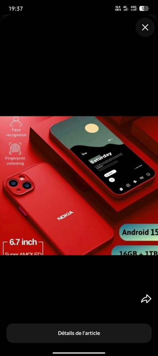 Téléphone Nokia Android 15