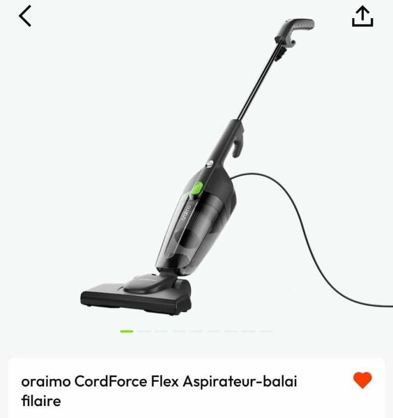 Oraimo CordForce Flex Aspirateur-balai filaire