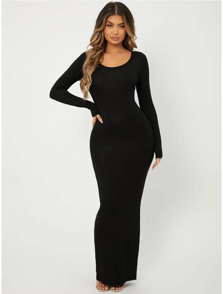 Robe longue noire élégante