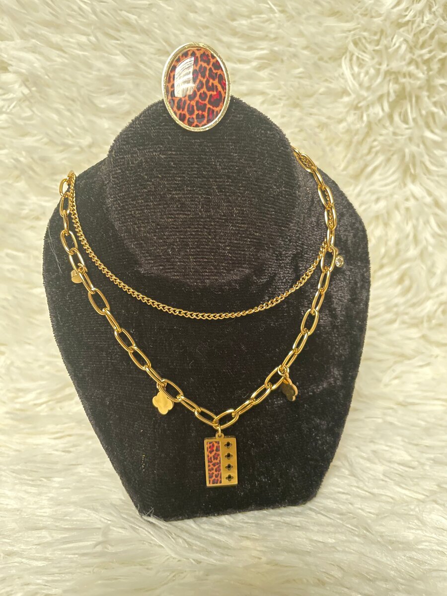 Collier et Bague Léopard